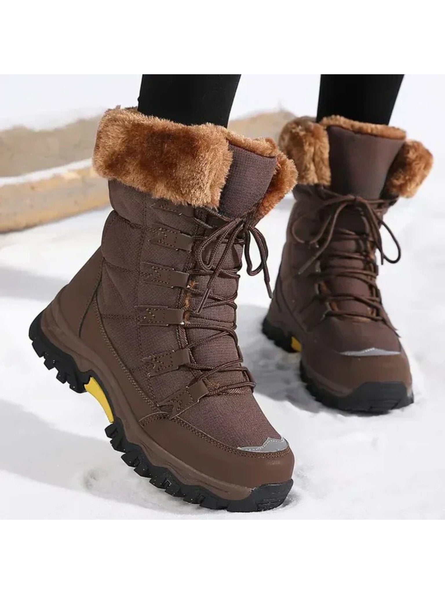 Women's Waterproof Snow Boots - Brown