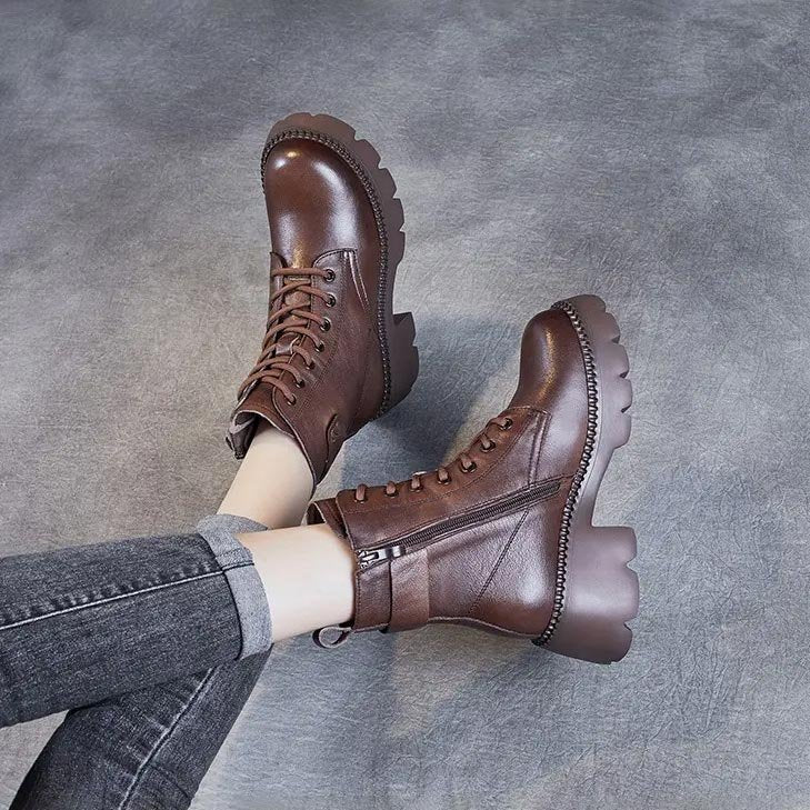 Women's Platform Combat Ankle Boots