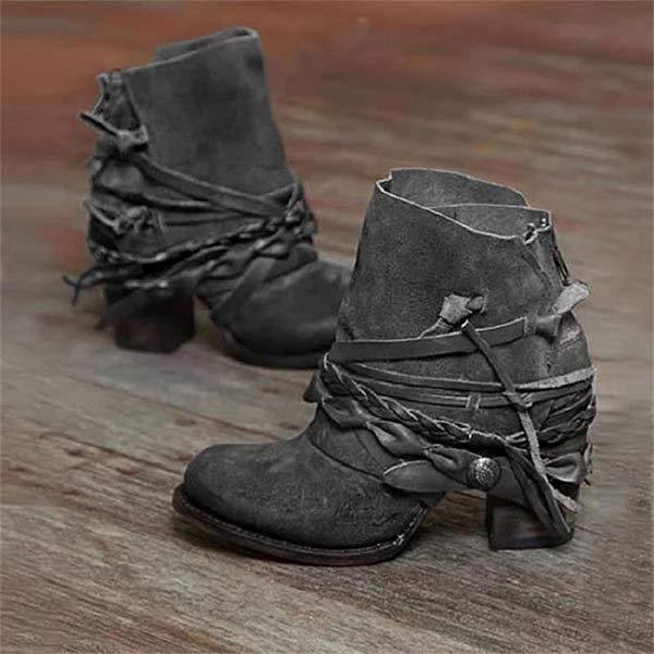 Women's Suede Ankle Boots - Gray