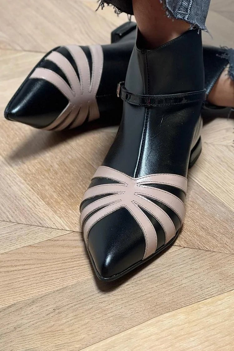 Women's Leather Ankle Boots - Black
