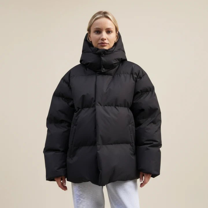 Women's Oversized Puffer Jacket - Black