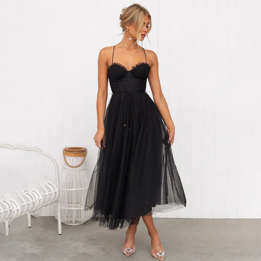 Women's Corset Party Midi Dress