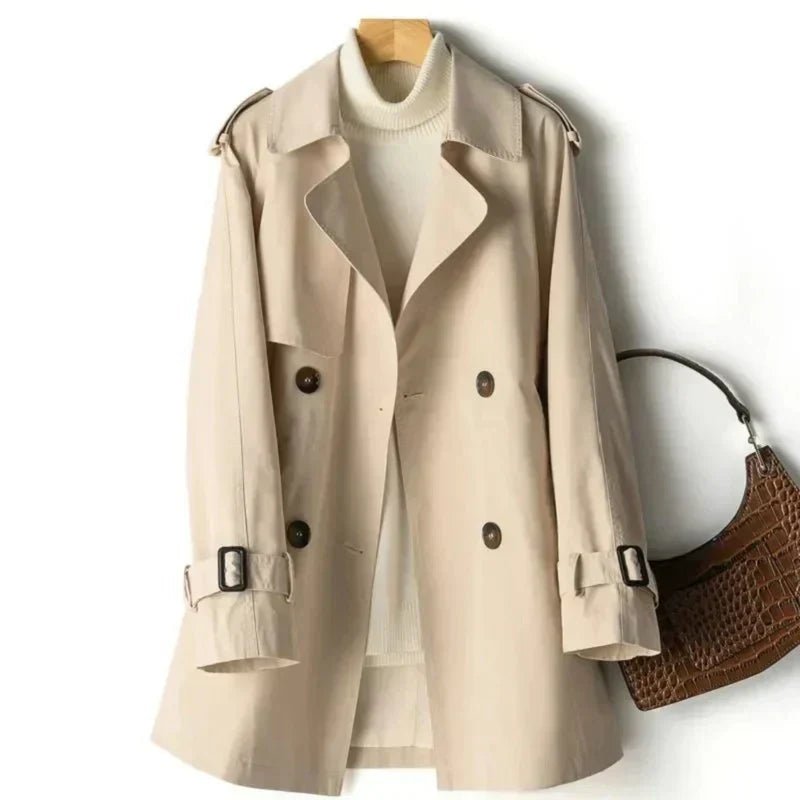 Women's Work Belted Trench Coat - Khaki
