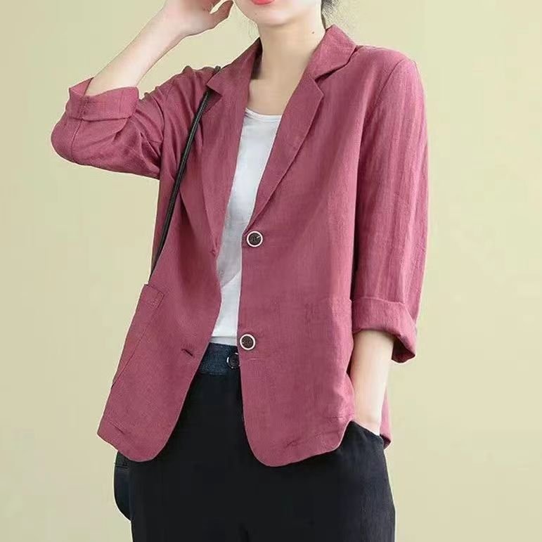 Women's Blazer - Brick Red