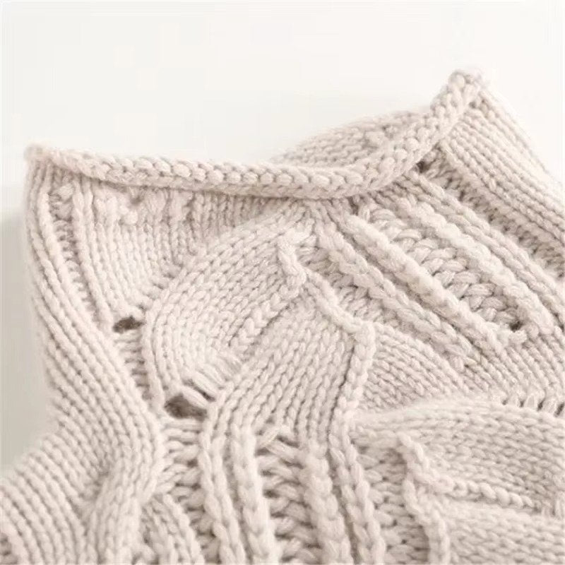 Women's Chunky Cable Knit Roll Neck Jumper