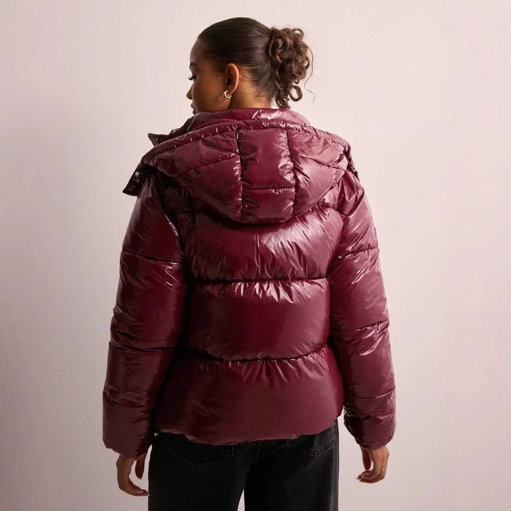 Women's Glossy Hooded Puffer Jacket