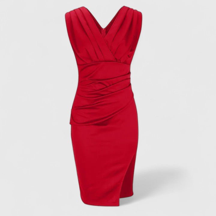 Women's Satin Bodycon Midi Party Dress