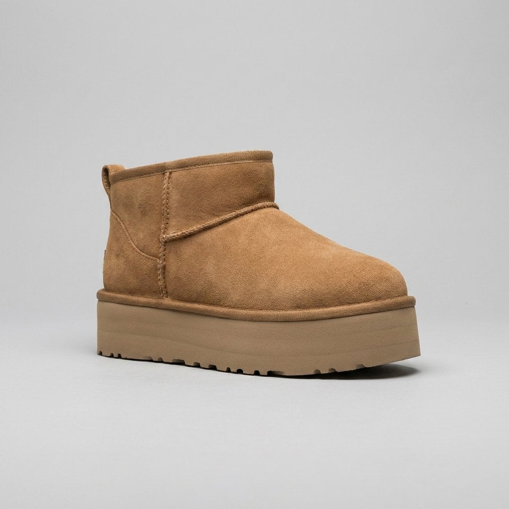 Women's Mini Platform Winter Boots - Khaki
