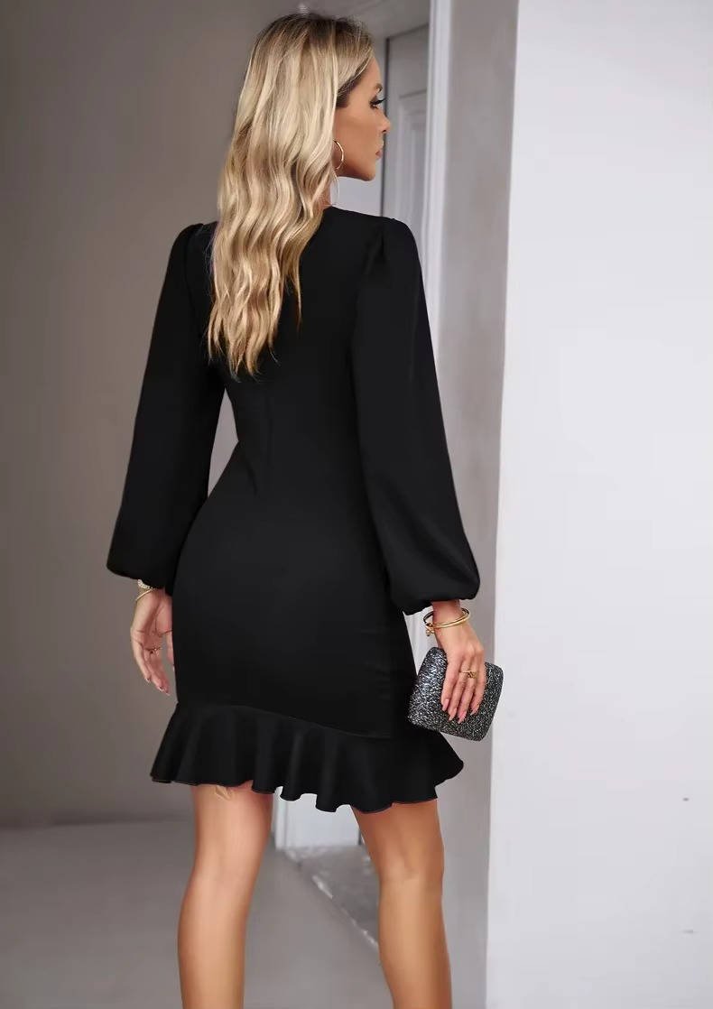 Women's Black Bodycon Mini Party Dress