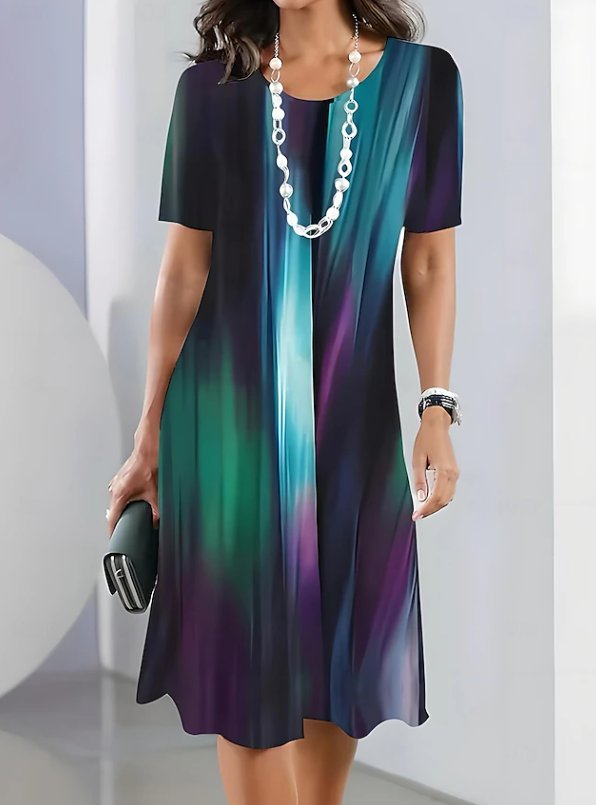 Women's Knit Party Shift Dress - Multicolour 1