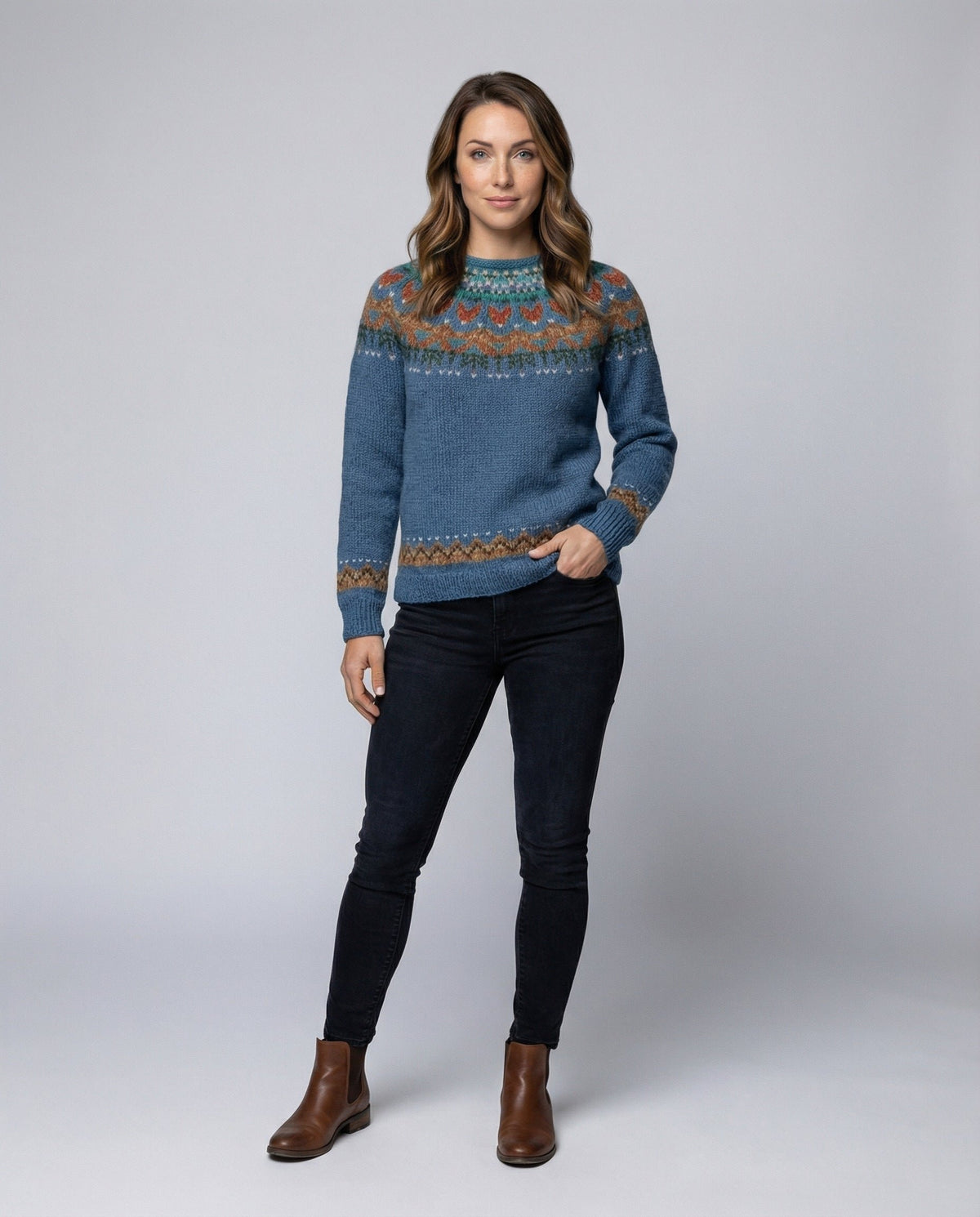 Women's Fair Isle Crewneck Wool Christmas Jumper