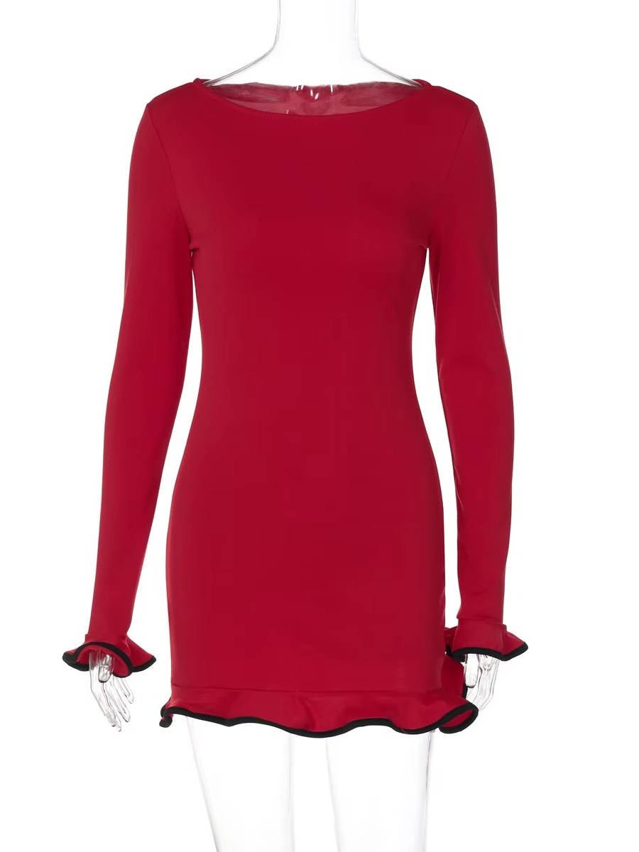 Women's Long Sleeve Bodycon Mini Party Dress