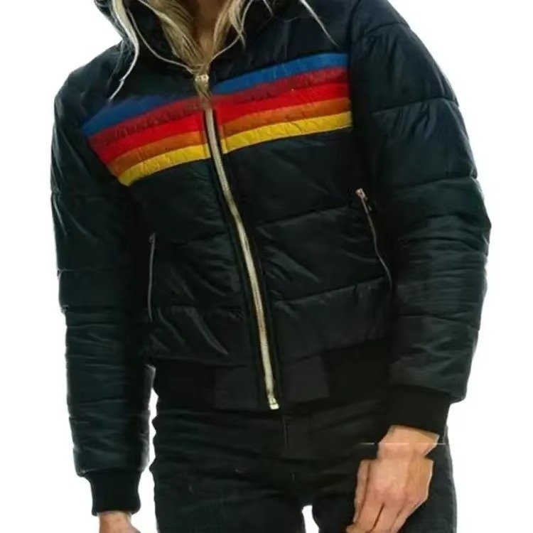Women's Color-Block Puffer Jacket - Black