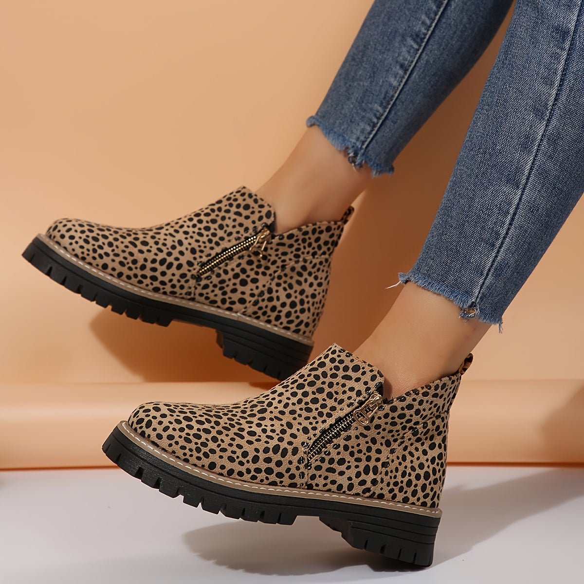 Women's Leopard Platform Ankle Boots