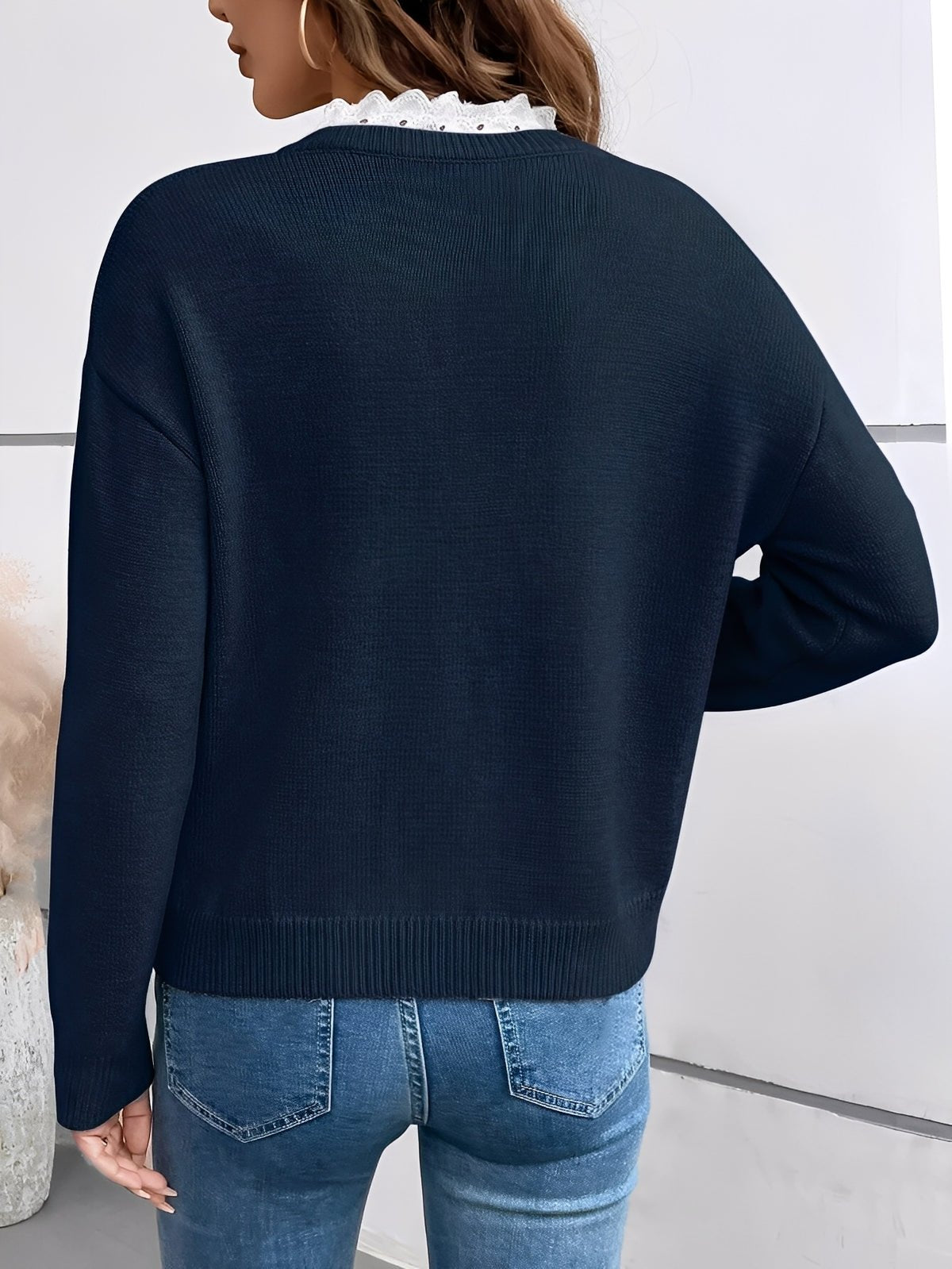 Women's Oversized V-Neck Jumper