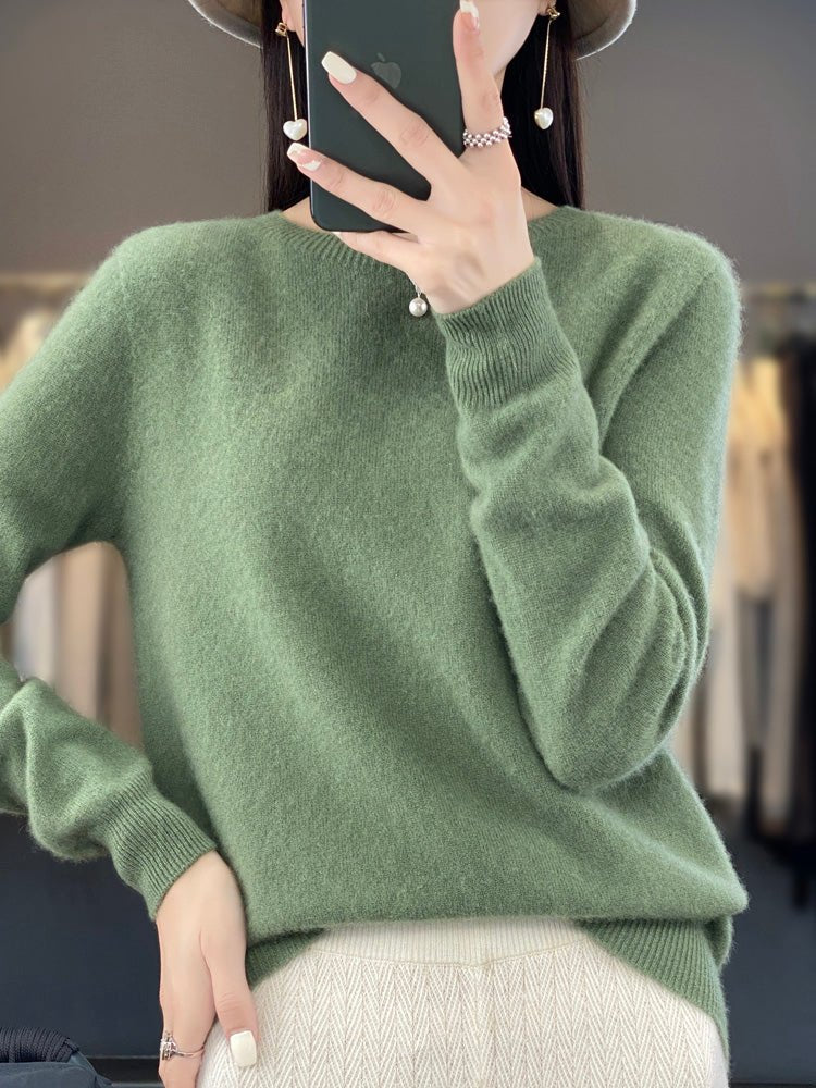 Women's Wool Jumper - Fruit Green