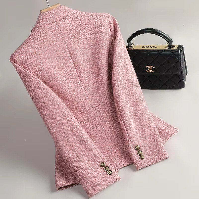Women's Herringbone Wool Blazer