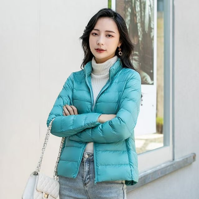 Women's Lightweight Down Waterproof Puffer Jacket - Lightblue