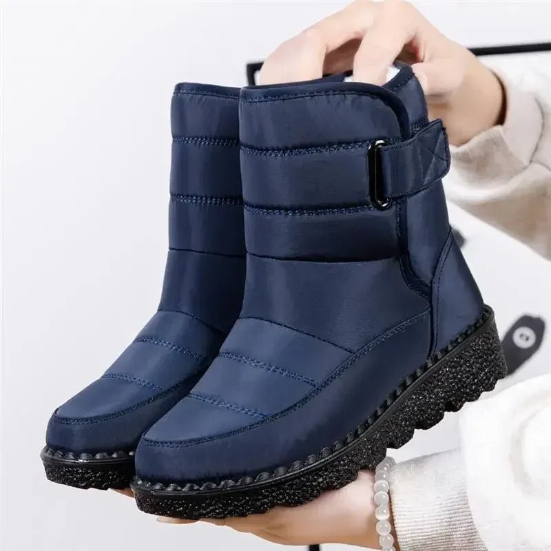 Women's Quilted Waterproof Snow Ankle Boots - Blue