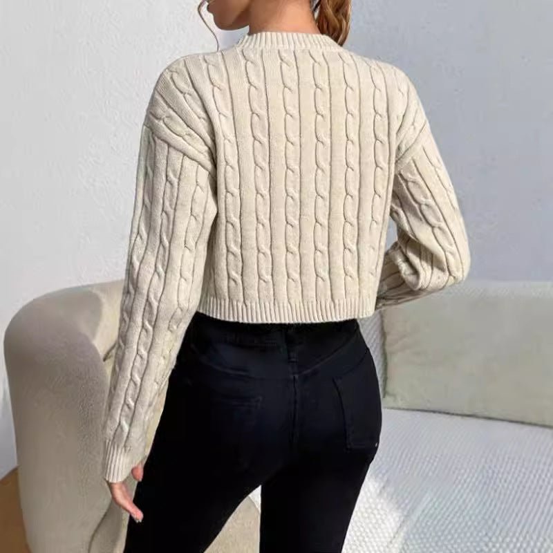 Women's Cropped Cable Knit Jumper