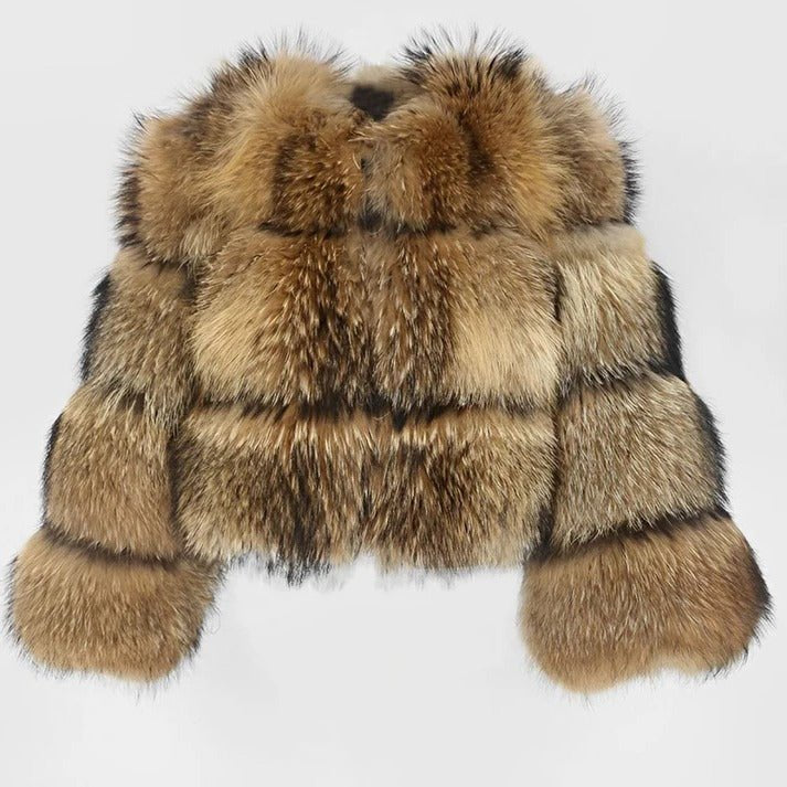 Women's Cropped Faux Fur Jacket - M