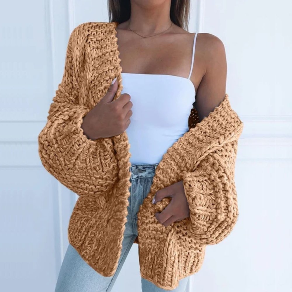 Women's Chunky Oversized Cable Knit Cardigan
