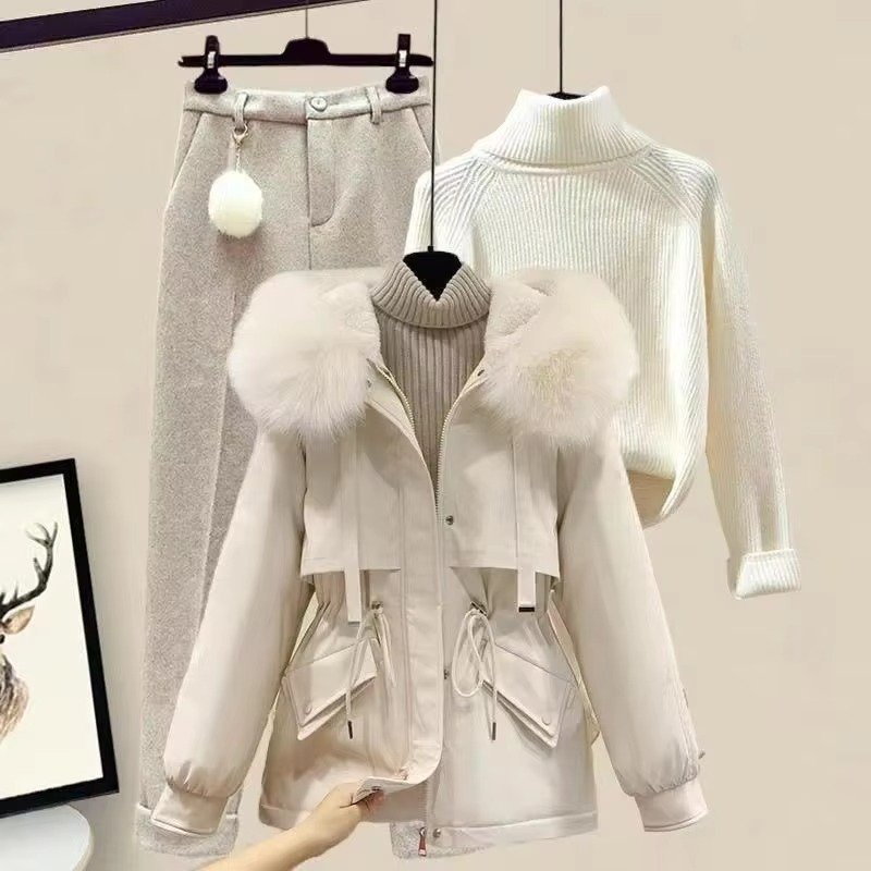 Women's Faux Fur Hooded Cropped Parka