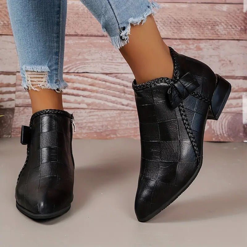 Women's Croc-Embossed Ankle Booties