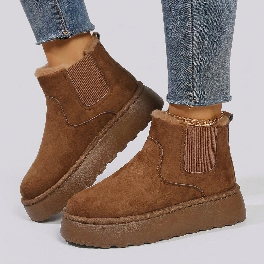 Women's Platform Chelsea Snow Ankle Boots - Brown