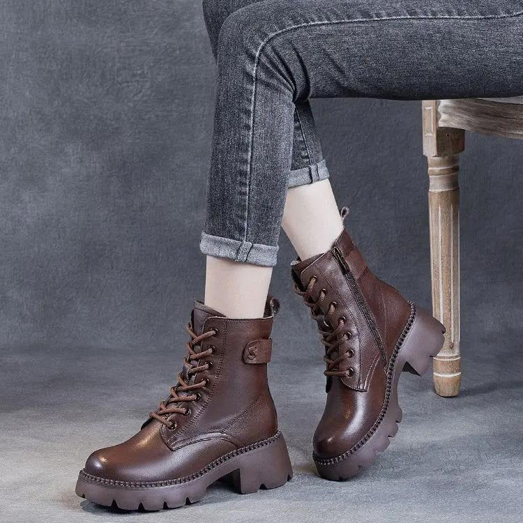 Women's Platform Combat Ankle Boots