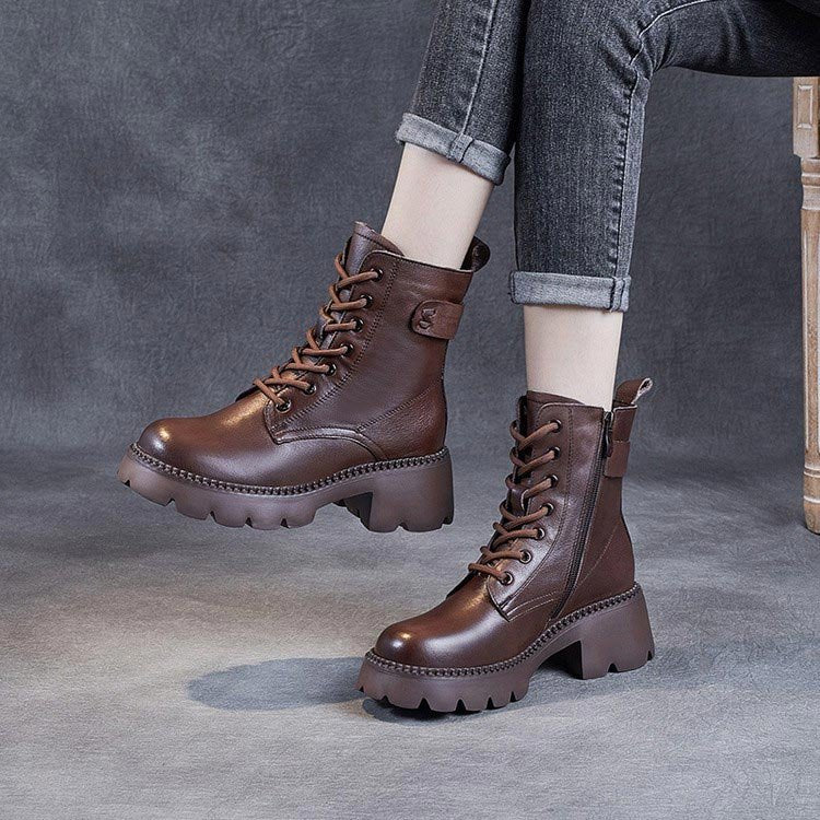 Women's Platform Combat Ankle Boots