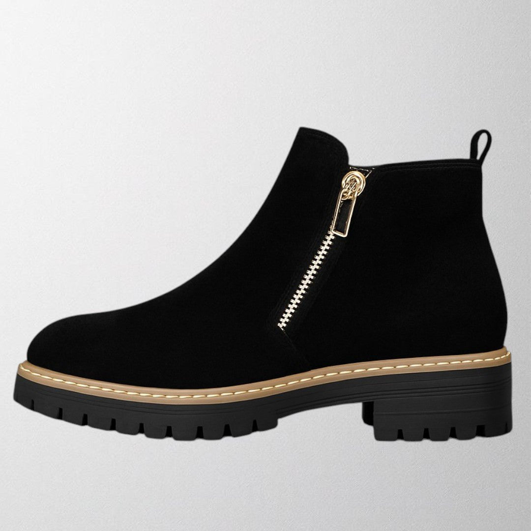 Women's Suede Chelsea Ankle Boots - Black