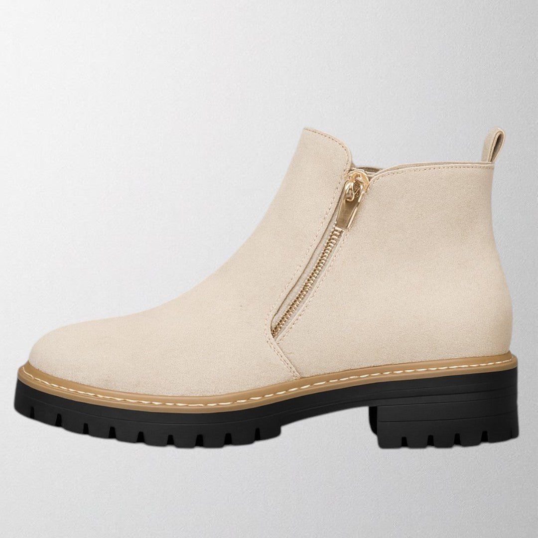 Women's Suede Chelsea Ankle Boots - Ivory