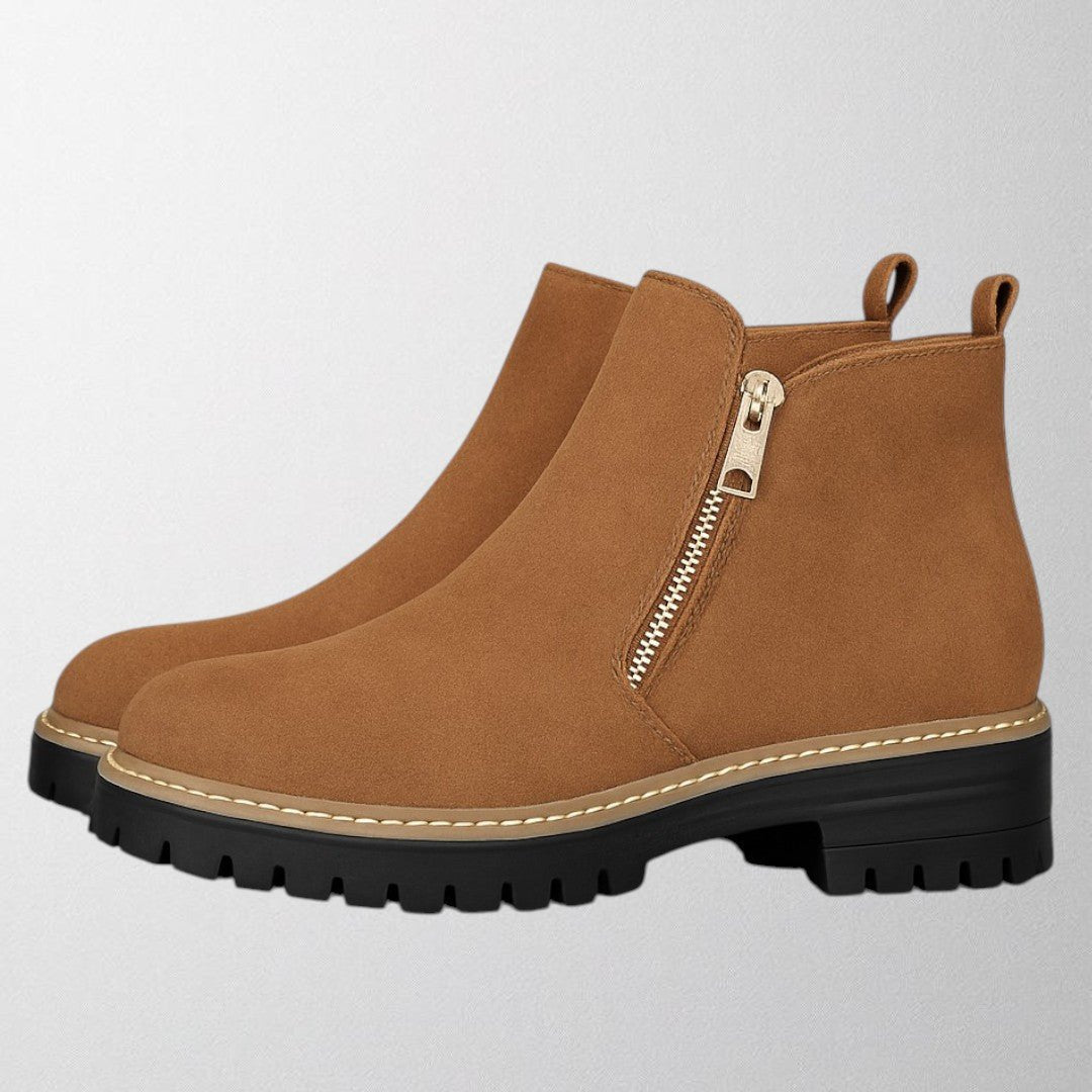 Women's Suede Chelsea Ankle Boots - Brown