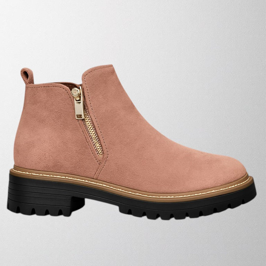 Women's Suede Chelsea Ankle Boots - Pink