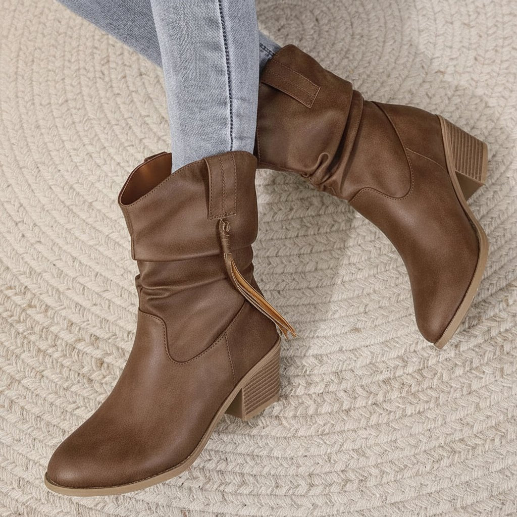Women's Mid-Calf Boots - Dark Brown B