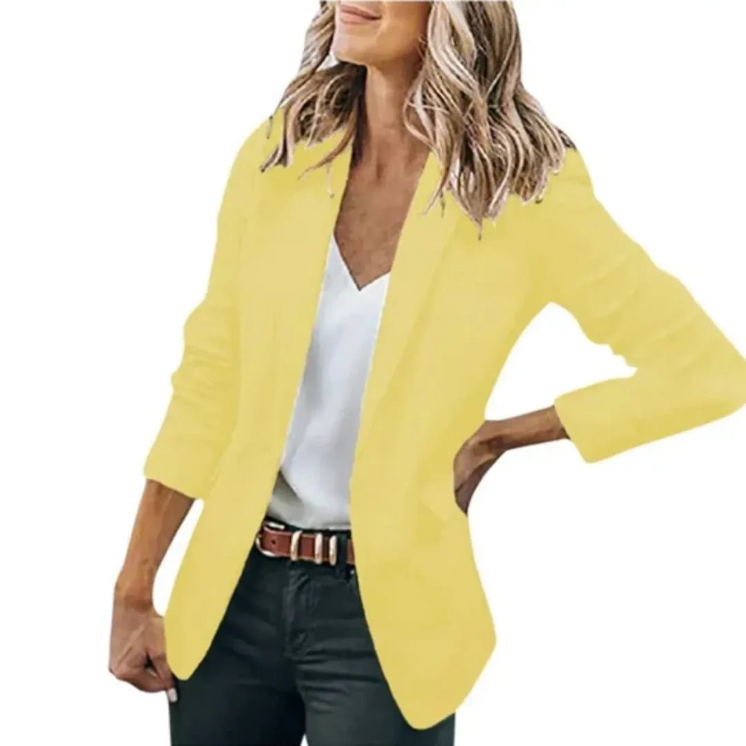 Women's Slim Blazer - Yellow
