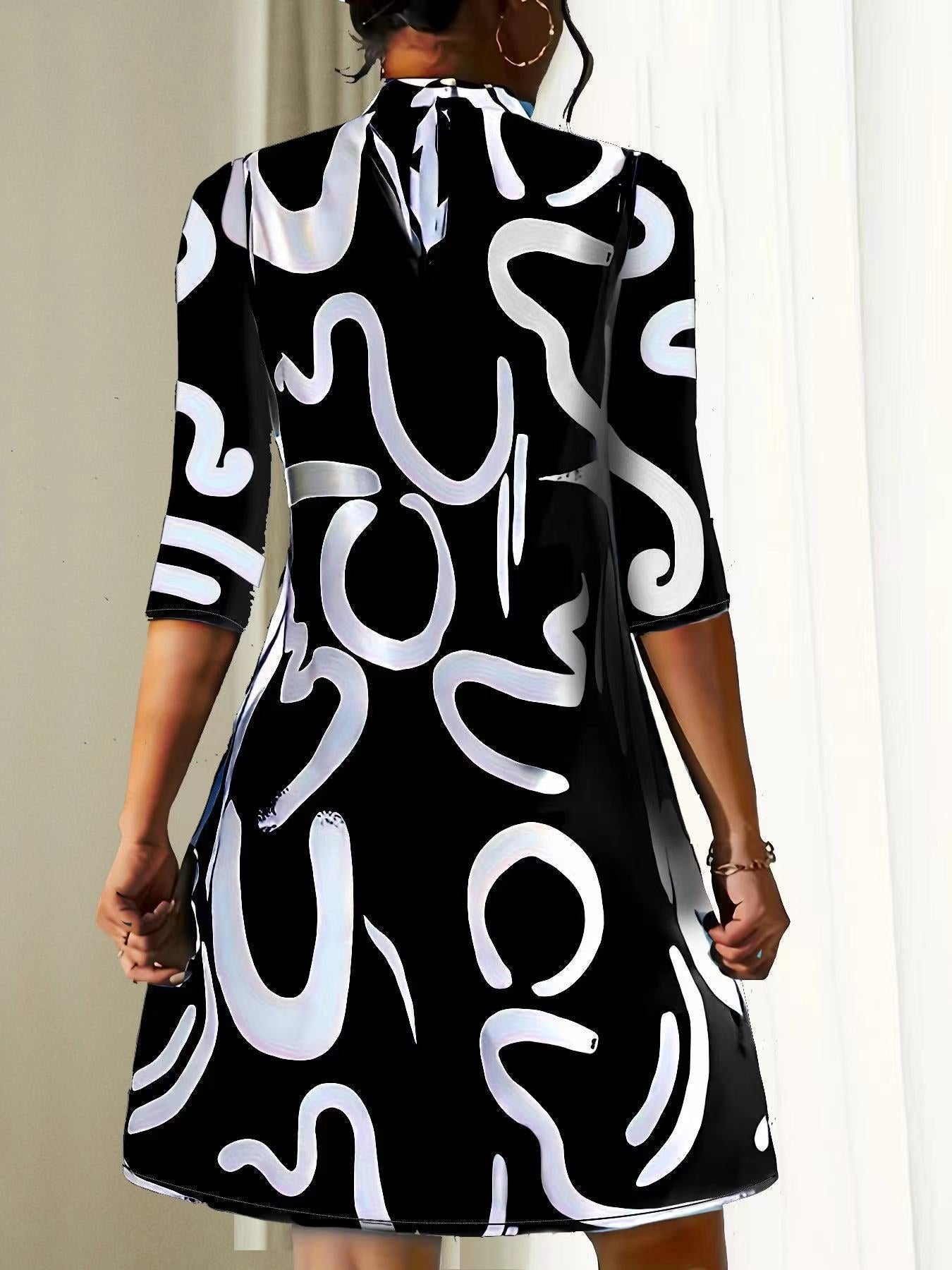 Women's Black Mini Shift Dress