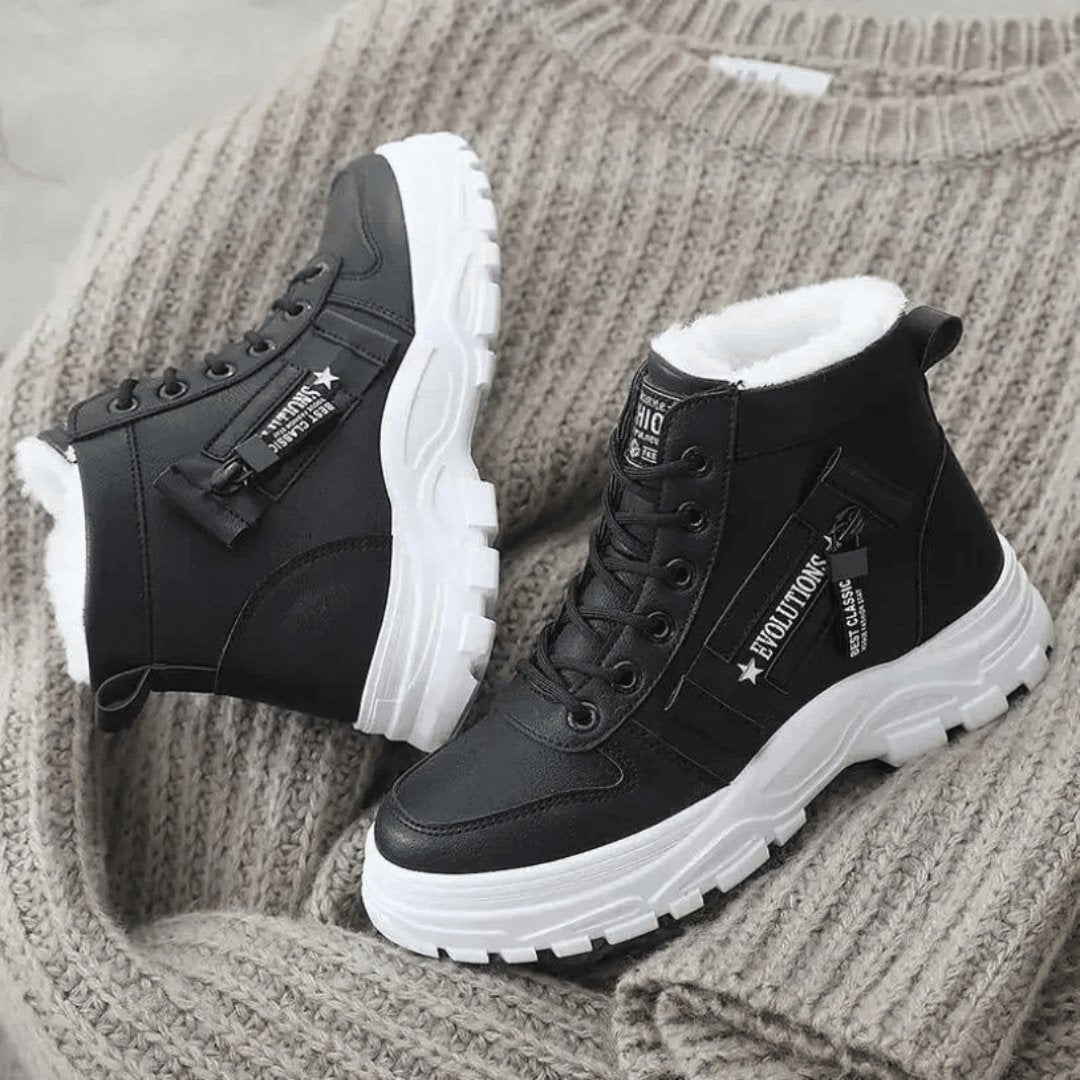 Women's Fur-Lined Winter Boots - Black