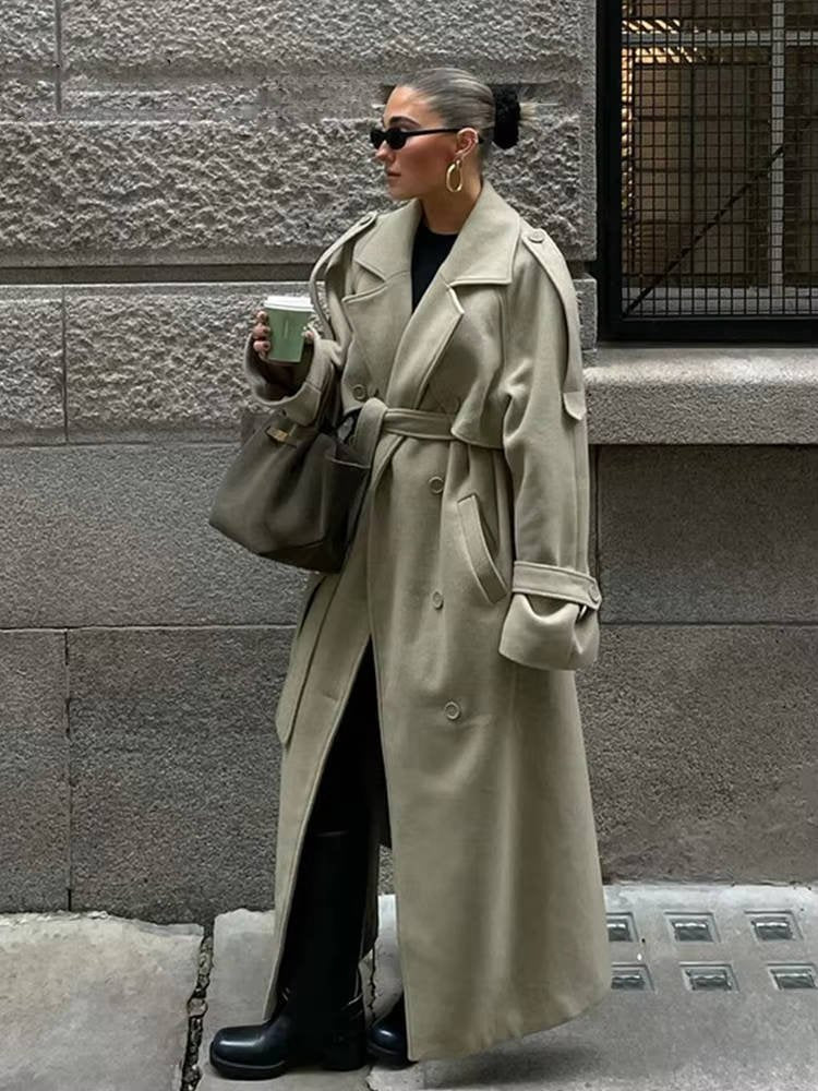 Women's Oversized Wool Trench Coat