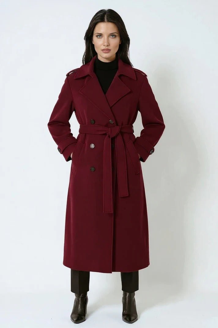 Women's Wool Trench Coat - L
