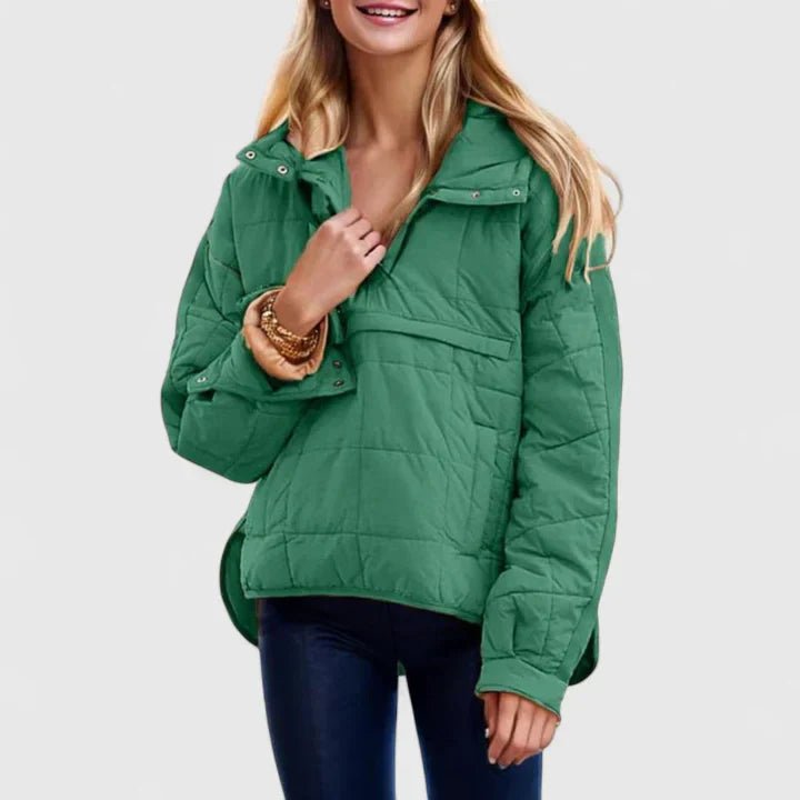 Women's Hooded Puffer Jacket - Green