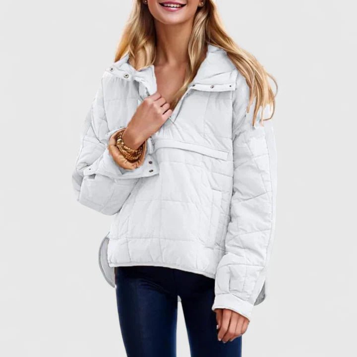 Women's Hooded Puffer Jacket - White