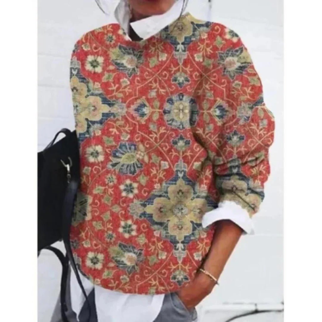 Women's Paisley Jumper - Red