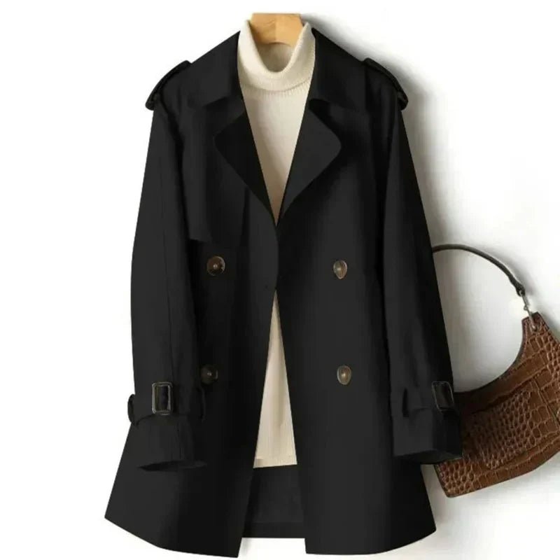 Women's Work Belted Trench Coat - Black