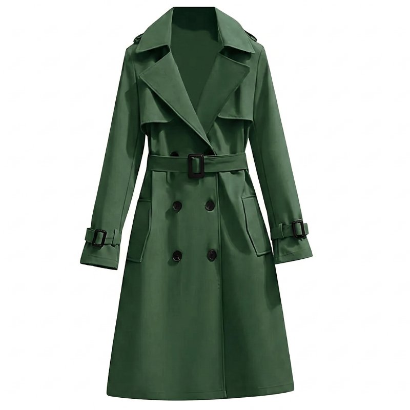 Women's Trench Coat - Olive Green