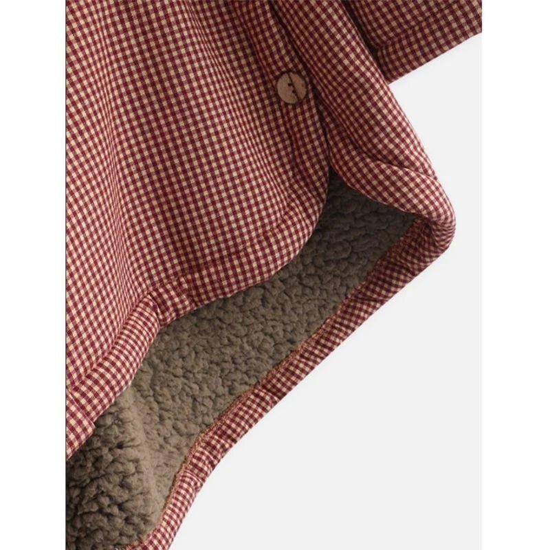 Women's Oversized Plaid Hooded Teddy Coat