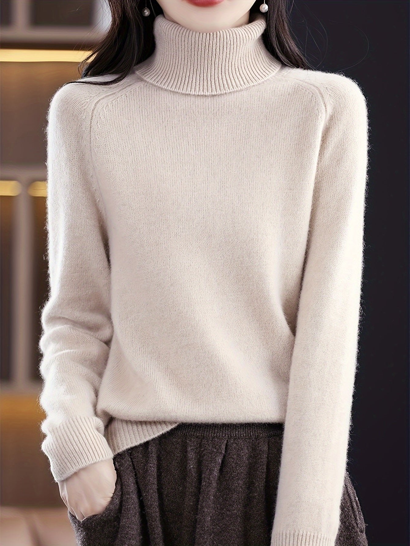 Women's Wool Roll Neck Jumper