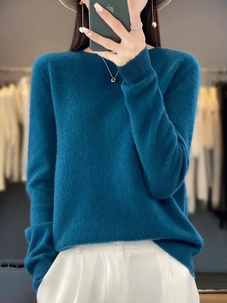 Women's Wool Jumper - Dark blue