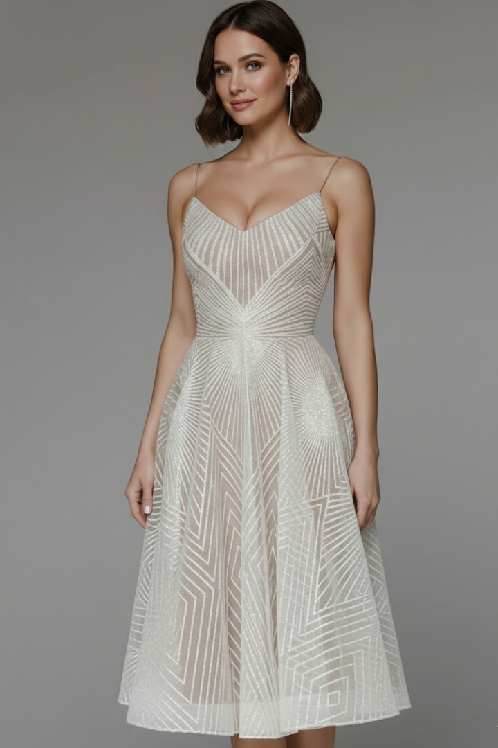 Women's Cocktail Party Dress - Champagne